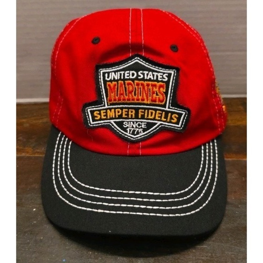 United States Marine Corps Hat Cap Mens Red Black Semper Fidelis 1775 NWT